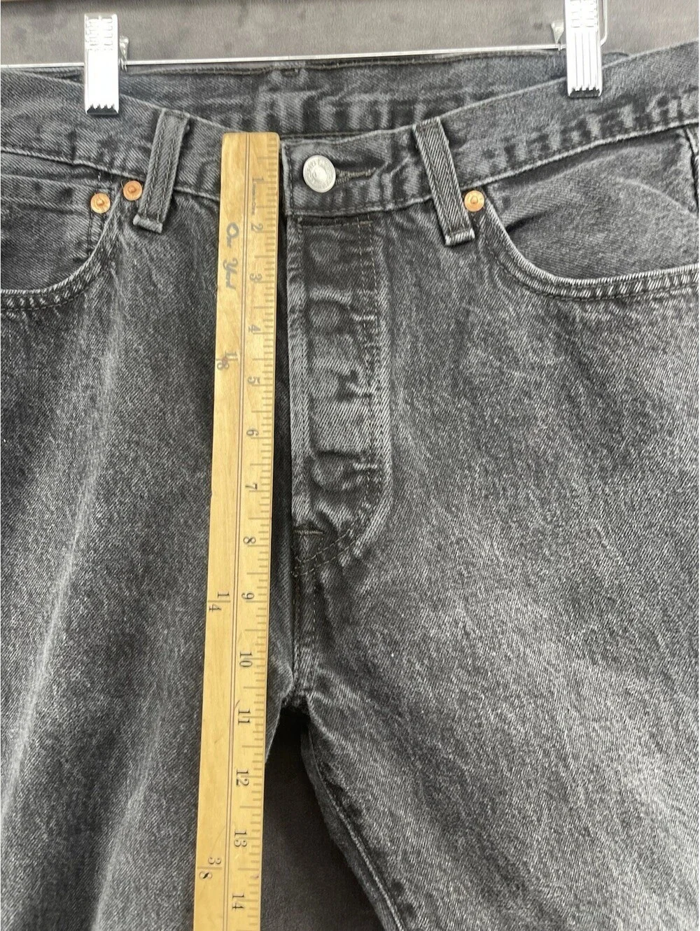 Levi’s 501 Men’s 34x34 Black Gray Jeans Straight Leg Vintage Classic